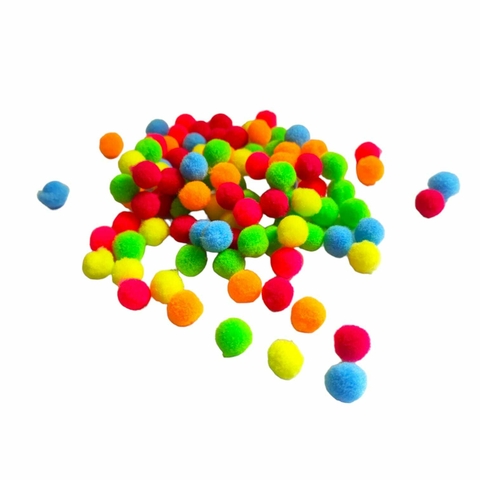 Pompom De Pelúcia Mini Cores Sortidas 10mm. - 100 Unidades