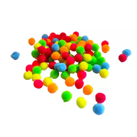 Pompom De Pelúcia Mini Cores Sortidas 10mm. - 100 Unidades