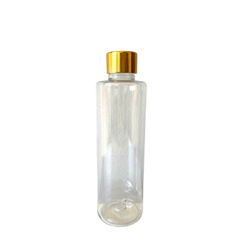 Frasco De Plástico 100ml. Com Tampa Para Aromatizador Cromada Dourada
