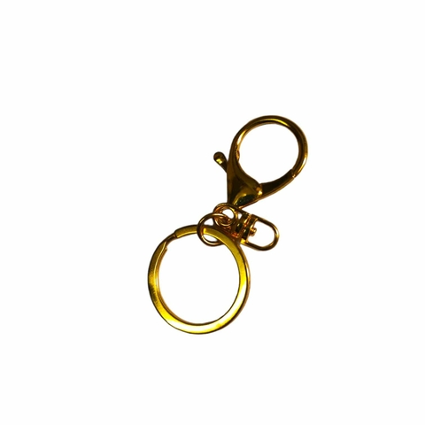 Chaveiro Mosquetão Lagosta Dourado 30mm. - 2 Unidades