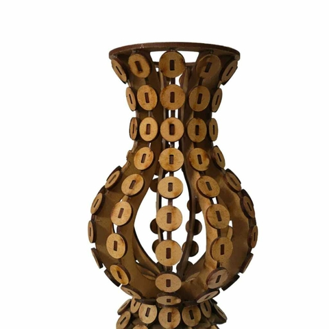 Vaso Decorativo Para Por Pérola Em MDF Cru Médio - 32cm.