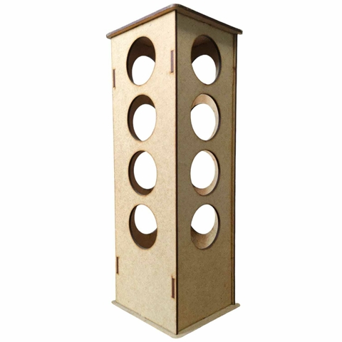 Porta Capsula Torre Em MDF Cru Tipo Dolce Gusto 12 Lugares - 31x10x10 Cm.