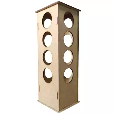 Porta Capsula Torre Em MDF Cru Tipo Dolce Gusto 12 Lugares - 31x10x10 Cm.