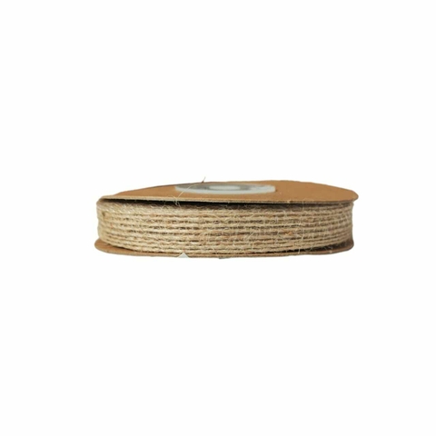 Fita De Juta Rústica Crua Fina Decorativa Largura 1cm. - Rolo Com 10 Metros