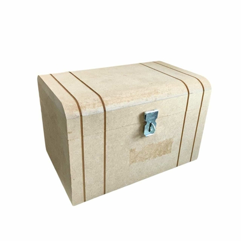 Baú Riscado Pequeno De MDF Com Fecho Para Cadeado - 17,5 x 13 x 12 cm