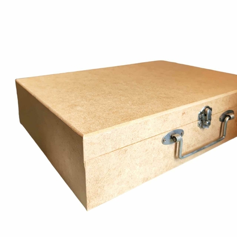 Maleta em MDF com Alça de Metal 32 x 23 x 7 cm
