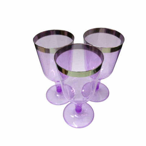Taça Descartável De Luxo Fúcsia Para Festas 13cm. - 8 Unidades