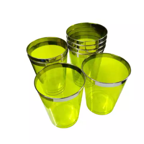 Copo Descartável De Luxo Verde Olive 300ml. - 08 Unidades