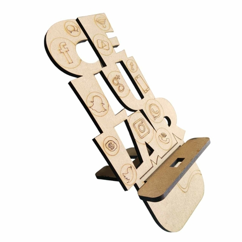 Suporte Porta Celular Em MDF Cru - Lembrancinhas Presentes