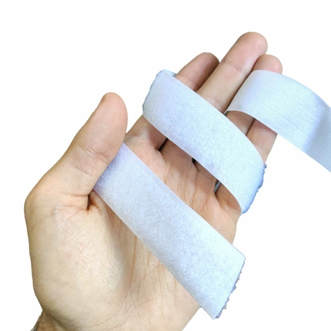 Fecho De Contato Fita Fixadora Velcro Branco - 25mm. 1 Metro Macho E Fêmea
