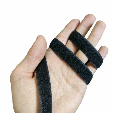 Fecho De Contato Fita Fixadora Velcro Preto - 16mm. 1 Metro Macho e Fêmea