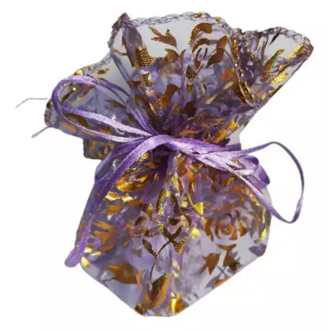 Embalagem Tecido De Organza Redondo Lilás - 25cm. - 10 Unidades
