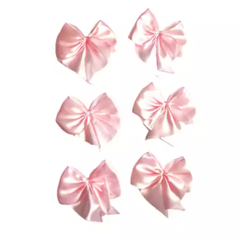 Laço De Tecido Cetim 7cm. Rosa Claro - 6 Unidades