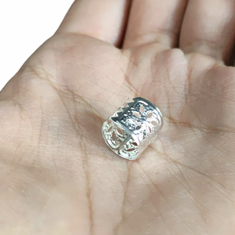 Tererê Entremeio De Metal para cabelo e artesanato - Abre E Fecha - Prateado