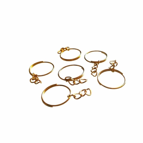 Argola Para Chaveiro Dourada Com Corrente 20mm.- 1000 Unidades