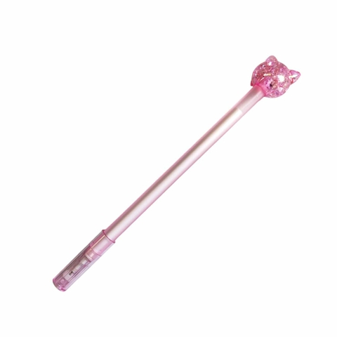 Caneta Com Ponteira Modelo De Gatinho Cor Rosa Claro