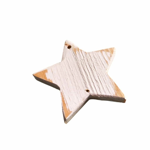 Pingente De Estrela Em Pinus Branco - Ideal Para Decorações Em Geral