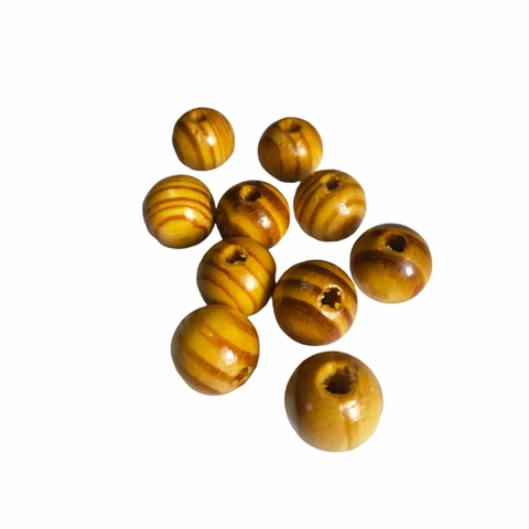 15 Bolas De Madeira 16mm Marrom Claro Envernizada - Bola Passante - comprar online