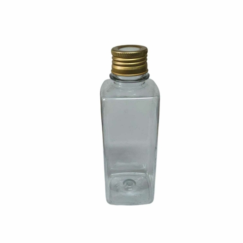 Frasco De Plástico 200ml. Com Tampa Para Aromatizador Metálica Dourada