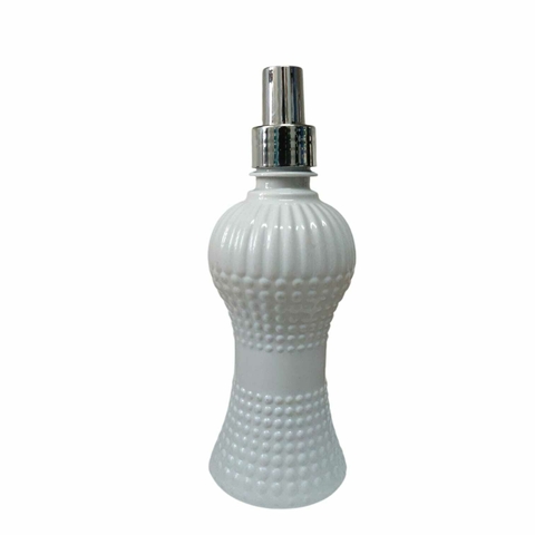 Frasco Cinturinha Plástico Cor Branca 250ml - Válvula Spray Cromada Prata