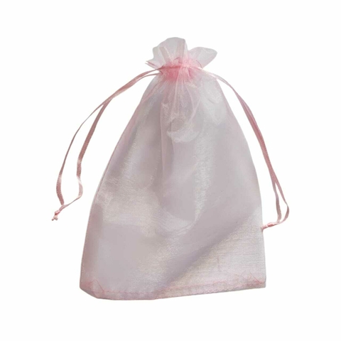 Saquinho De Organza Rosa Claro 13X19cm. - 10 Unidades