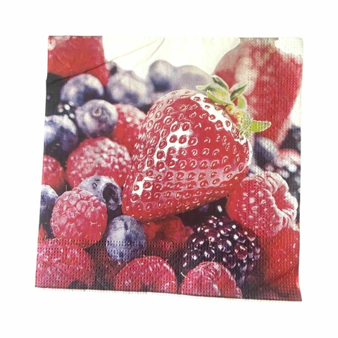 Guardanapo Estampado Para Decopauge E Artesanatos - 33x33cm Estampa De Frutas