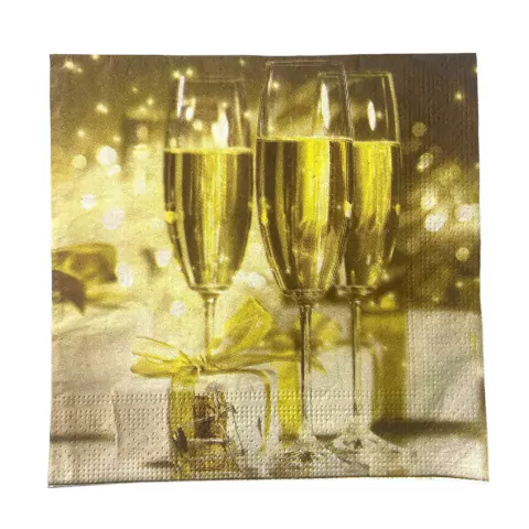 Guardanapo Estampado Para Decoupage E Artesanatos - 33x33cm Estampa De Taças Bodas Comemoração