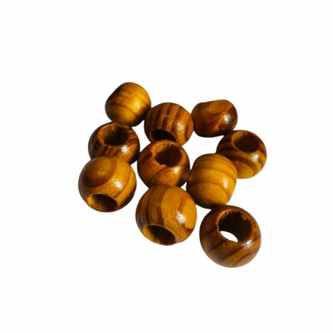 Bolas Ou Contas De Madeira Cor Marrom Envernizada 20mm.