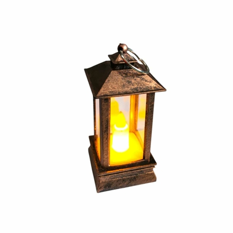 Mini Luminária Decorativa Com Vela LED - 4x4x9cm.