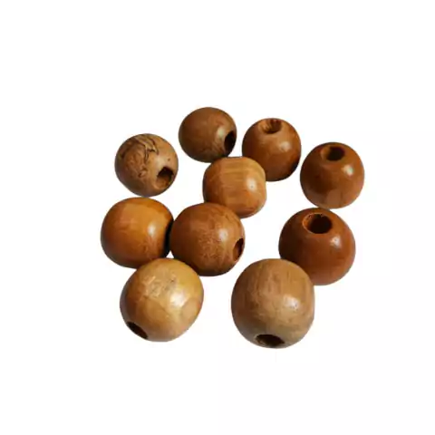 Bolas Ou Contas De Madeira Cor Marrom 22mm - Com Furo Passante