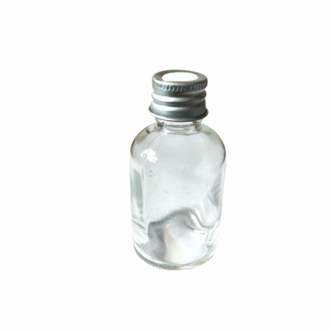 Frasco De Vidro Difusor 30ml Com Tampa Metálica Prata