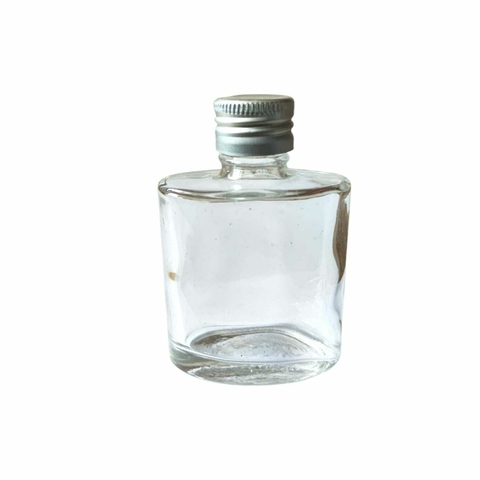 Frasco De Vidro 30ml Com Tampa Metálica Prata