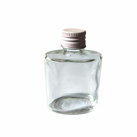 Frasco De Vidro 30ml Com Tampa Metálica Rosa