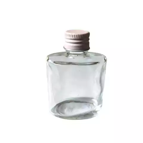 Frasco De Vidro 30ml Com Tampa Metálica Rosa