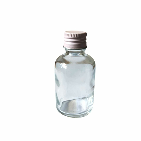 Frasco De Vidro 30ml Com Tampa Metálica Rosa