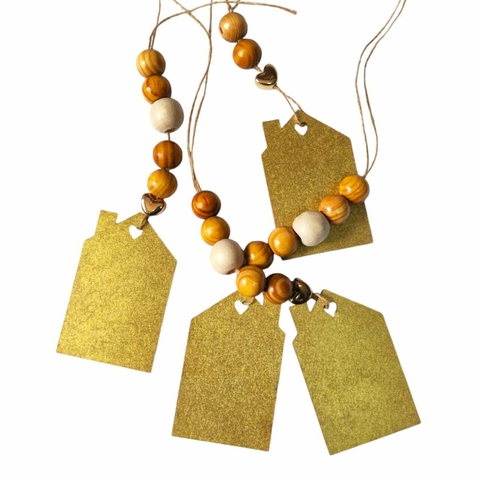Pingente Casinha Para Cortina/Árvore De Natal/Lembranças/Decorações - 4 Unidades