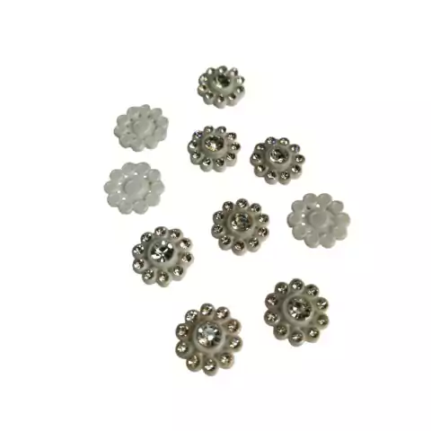 Aplique Flor Chaton Enfeite Para Colar Em Laços E Artesanatos - 14mm.