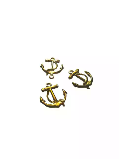 Pingente De Metal Dourado Modelo Âncora De Navio