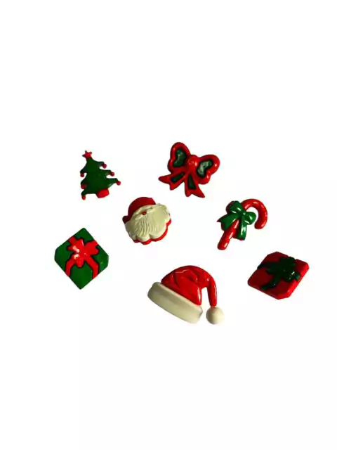 Miniatura Aplique Botão Plástico De Natal - 10 Unidades - Decoração