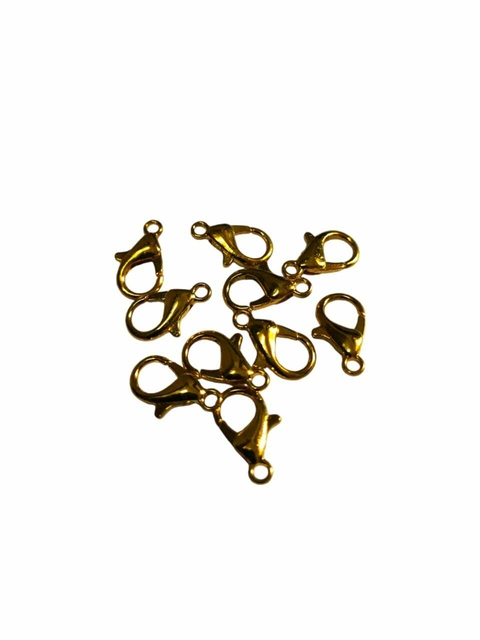 Fecho Lagosta Para Bijuterias - 10 Unidades - Dourado 10mm