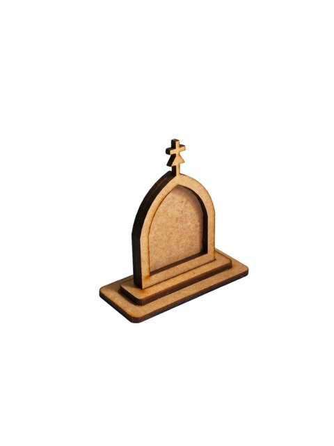 Mini Oratório Com Base Em MDF Cru - 6 x 5,5 x 2,5 cm
