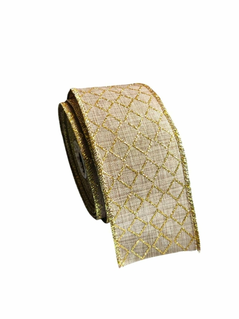 Fita Dourada Tecido Decorativa De Natal 6,3mm 1 Metro Poliéster