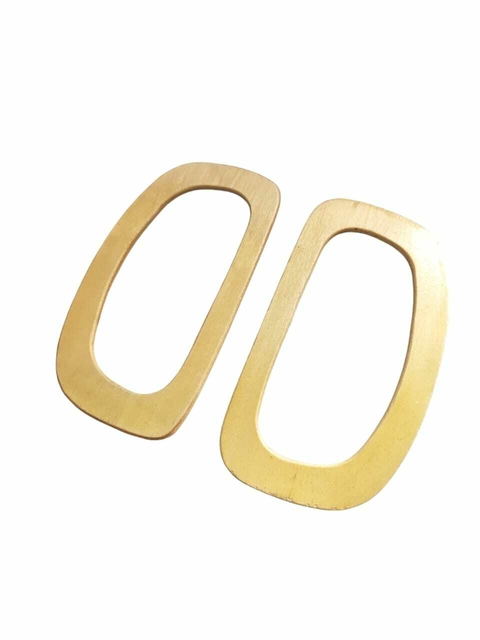 Par De Alças De Madeira Para Bolsas - 18cm - Cor Bege - 2 Unidades