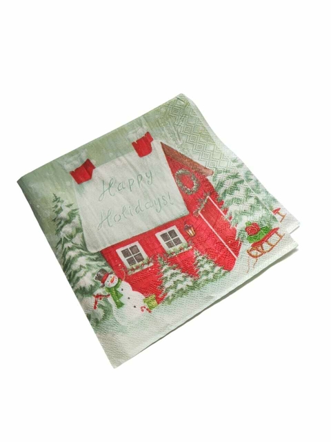 Guardanapo Estampado Para Decoupage E Artesanatos - 33x33cm Estampa De Natal