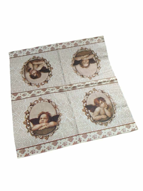Guardanapo Estampado Para Decoupage E Artesanatos - 33x33cm Estampa Anjos
