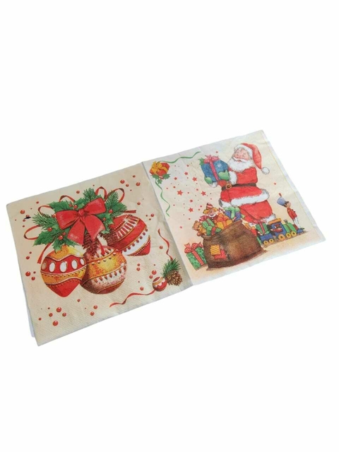 Guardanapo Estampado Para Decoupage E Artesanatos - 33x33cm Estampa De Natal