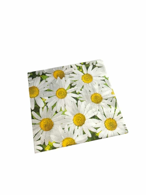 Guardanapo Estampado Para Decoupage E Artesanatos - 33x33cm Estampa De Margaridas