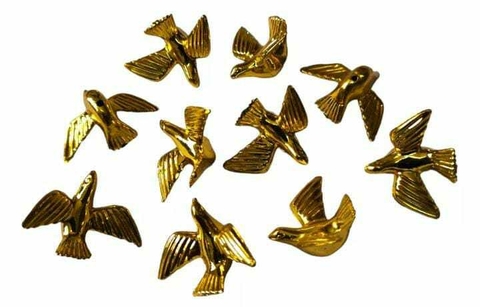 Pombinho De Acrílico Dourado miniatura - 2cm