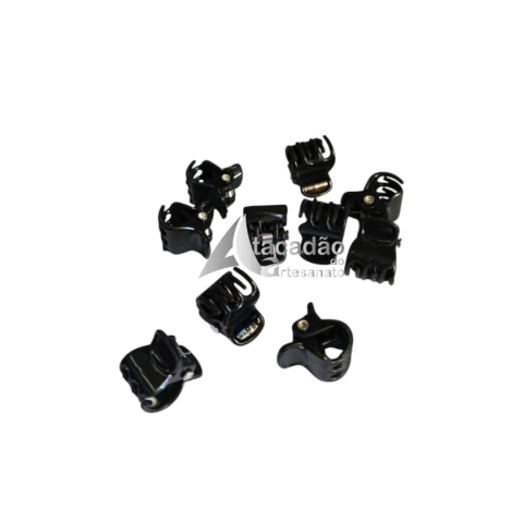 Mini Piranha De Cabelo Presilha Preta Infantil E Adulto - 10 unidades