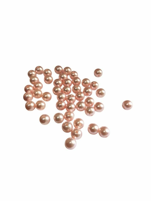 Pérola ABS Rosa Bebê Perolado 8mm - Com Furo Passante
